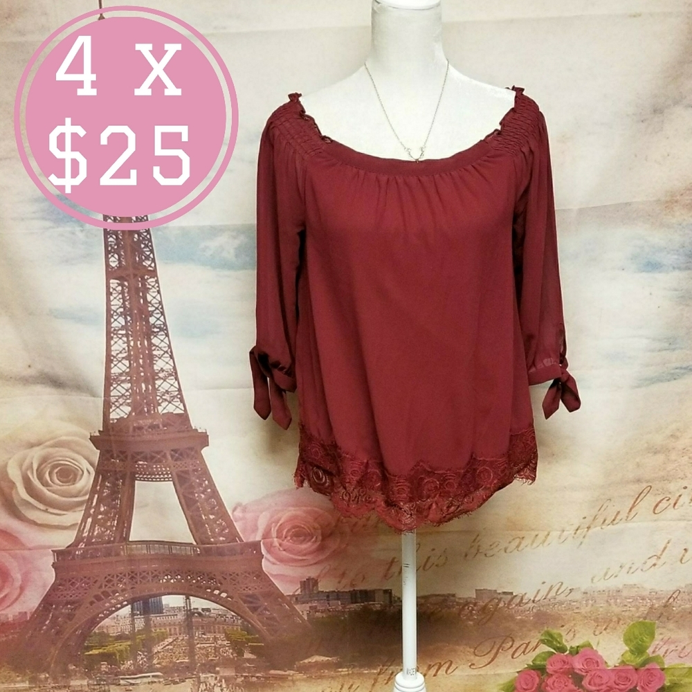 Maurices  crochet trim blouse